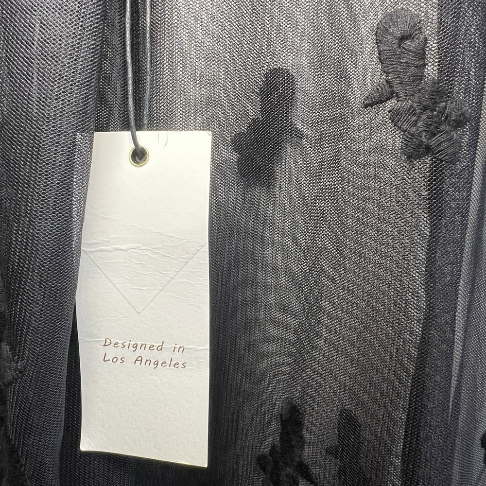 Active USA Cover Up Kimono Sheer Floral Black Woman’s Size Small NWT - Picture 8 of 15